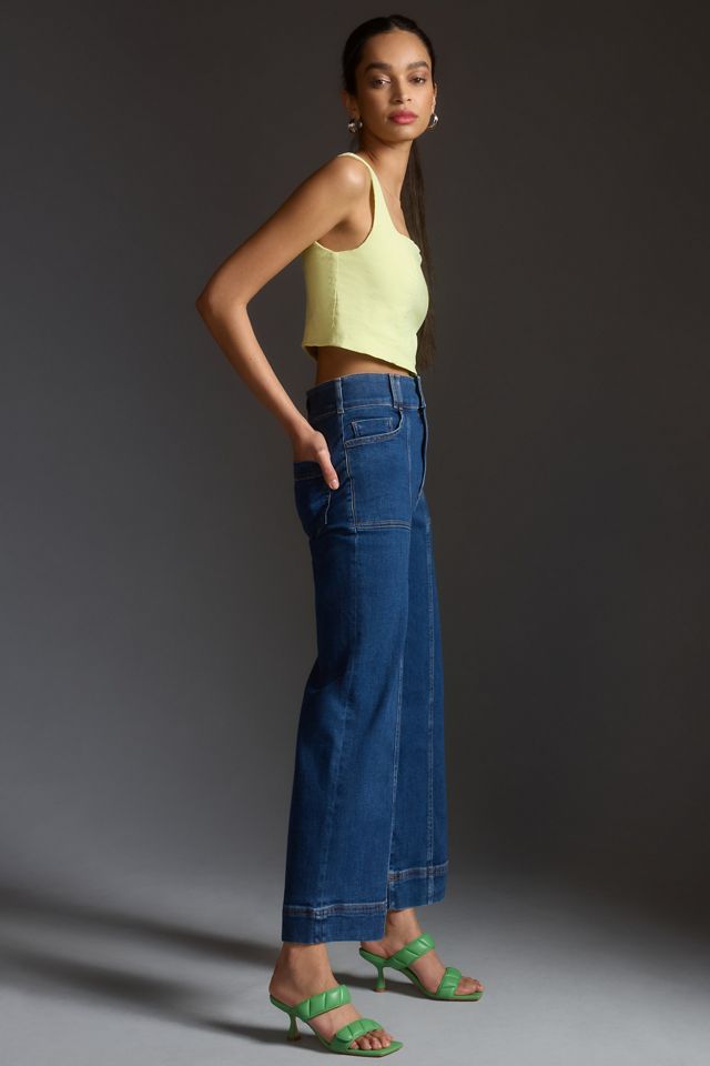 The Skipper Seamed High-Rise Cropped Wide-Leg Jeans #4