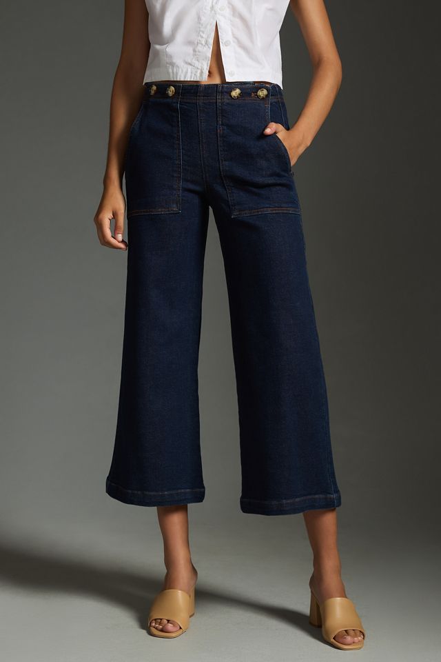 The Kit Cropped High-Rise Wide-Leg Utility Trousers by Pilcro #1