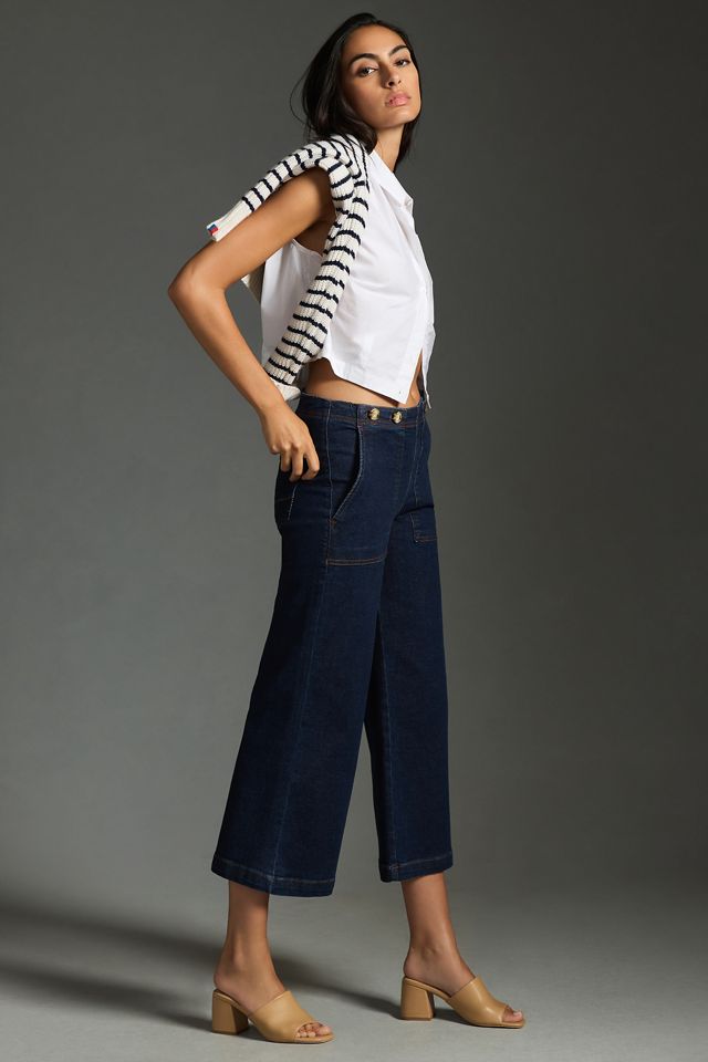 The Kit Cropped High-Rise Wide-Leg Utility Trousers by Pilcro #4