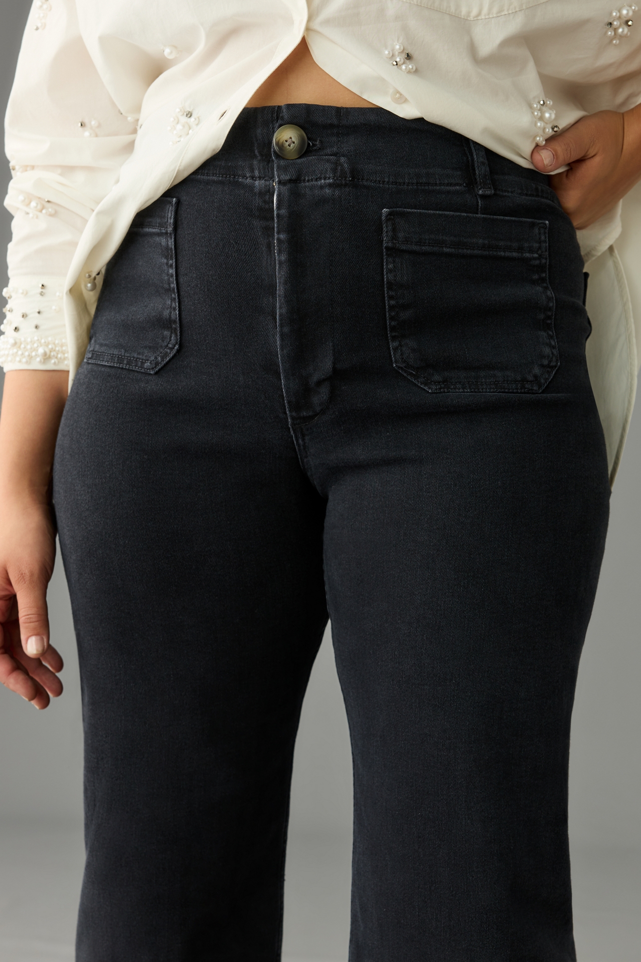 The Colette High-Rise Crop Wide-Leg Jeans by Maeve