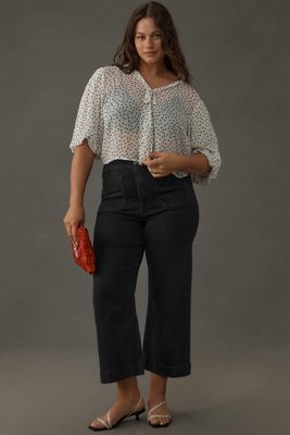 The Colette High-Rise Crop Wide-Leg Jeans by Maeve