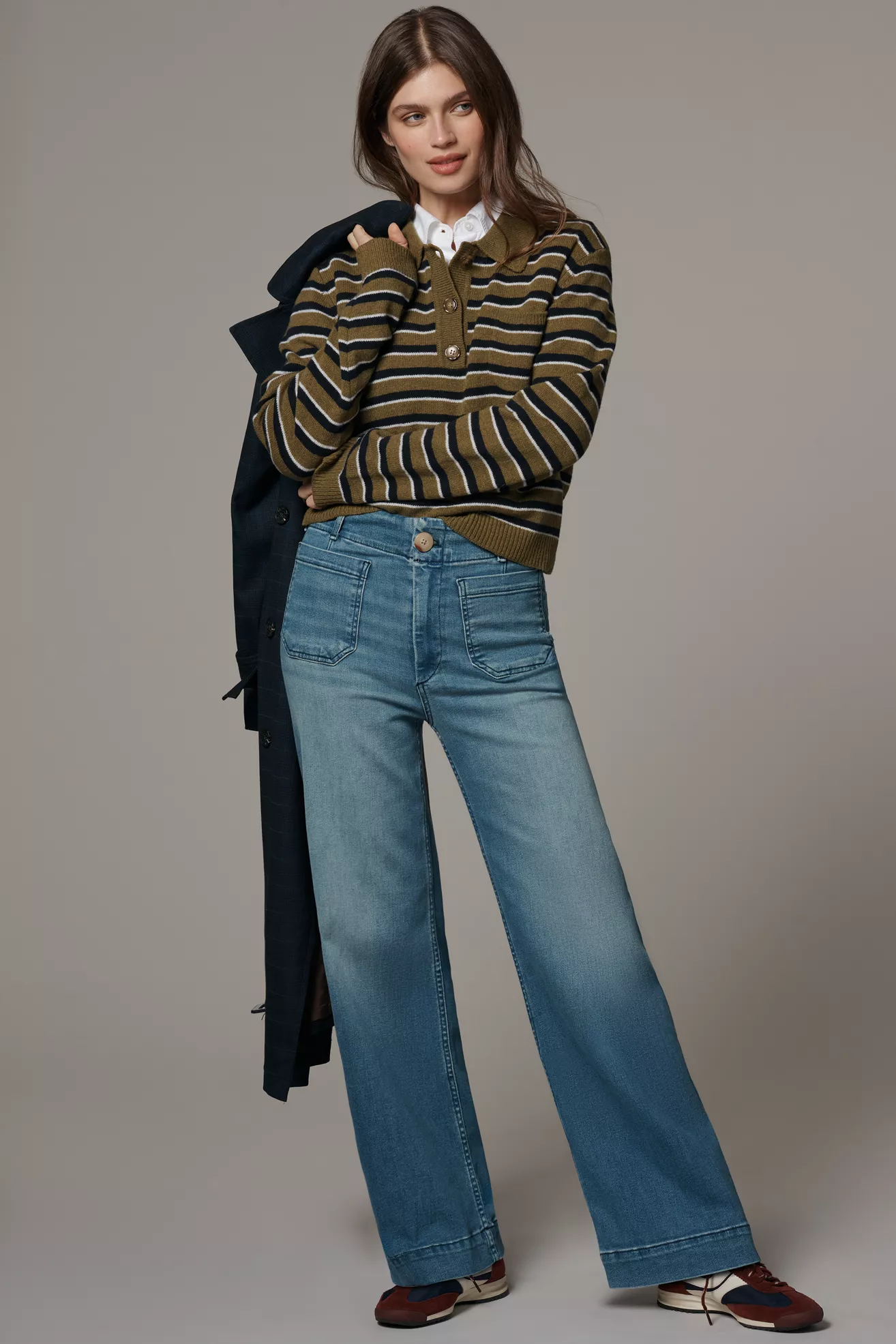 Maeve Colette High-Rise Wide-Leg Full-Length Jeans