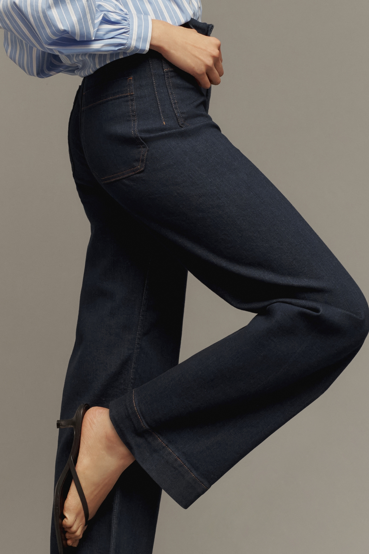 The Colette Denim Full-Length Wide-Leg Jeans by Maeve