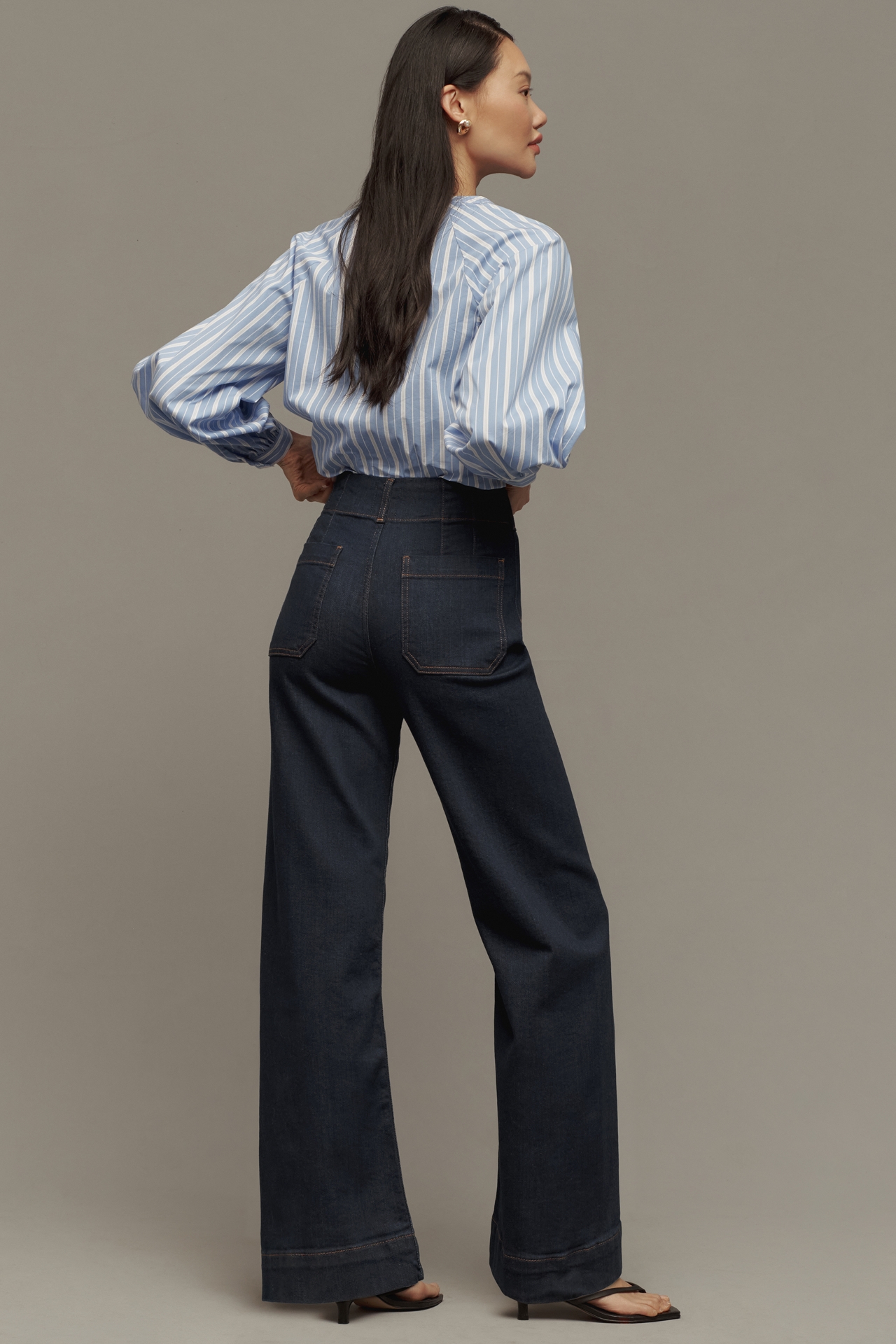 The Colette Denim Full-Length Wide-Leg Jeans by Maeve