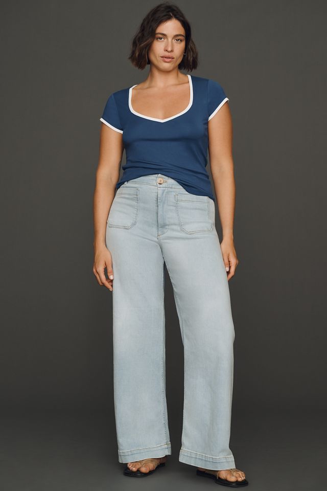 Maeve Colette High-Rise Wide-Leg Full-Length Jeans #4