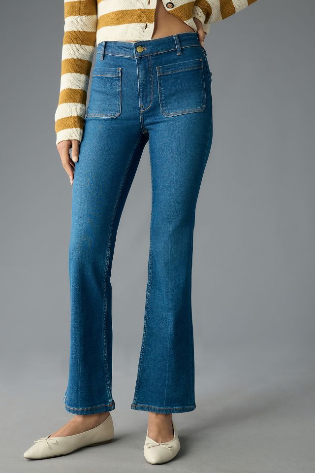 The Yaya Patch Pocket Mid-Rise Crop Flare Jeans by Pilcro #1