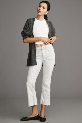 The Yaya Coated Mid-Rise Crop Flare Jeans