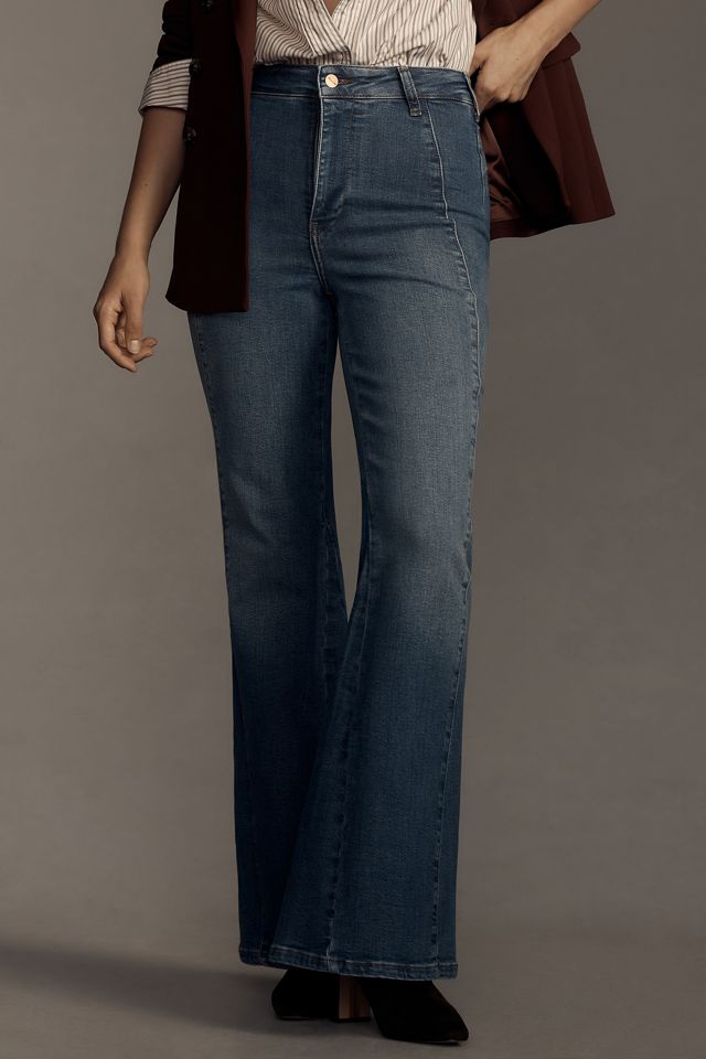 Pilcro Fluted High-Rise Flare Jeans #1
