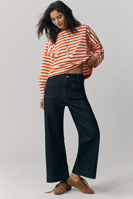 The Colette Crop Wide-Leg Jeans by Maeve