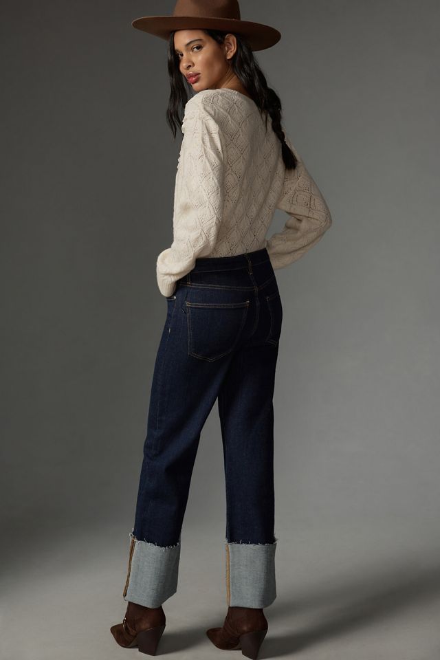 The Scotty Cuffed High-Rise Straight-Leg Jeans by Pilcro #3