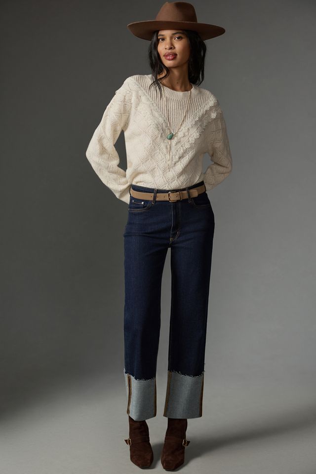 The Scotty Cuffed High-Rise Straight-Leg Jeans by Pilcro #1