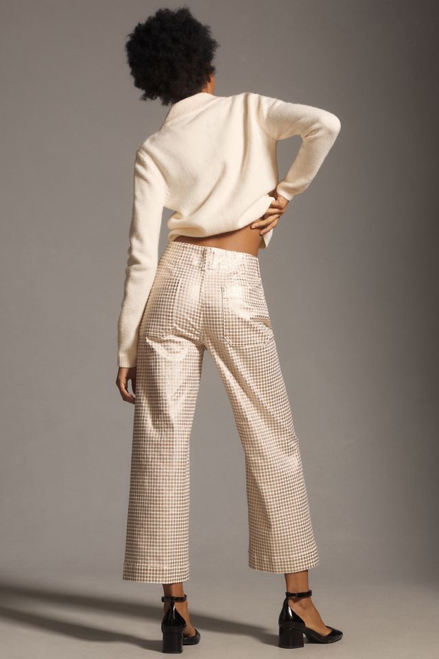 The Colette Denim Cropped Wide-Leg Jeans by Maeve #2