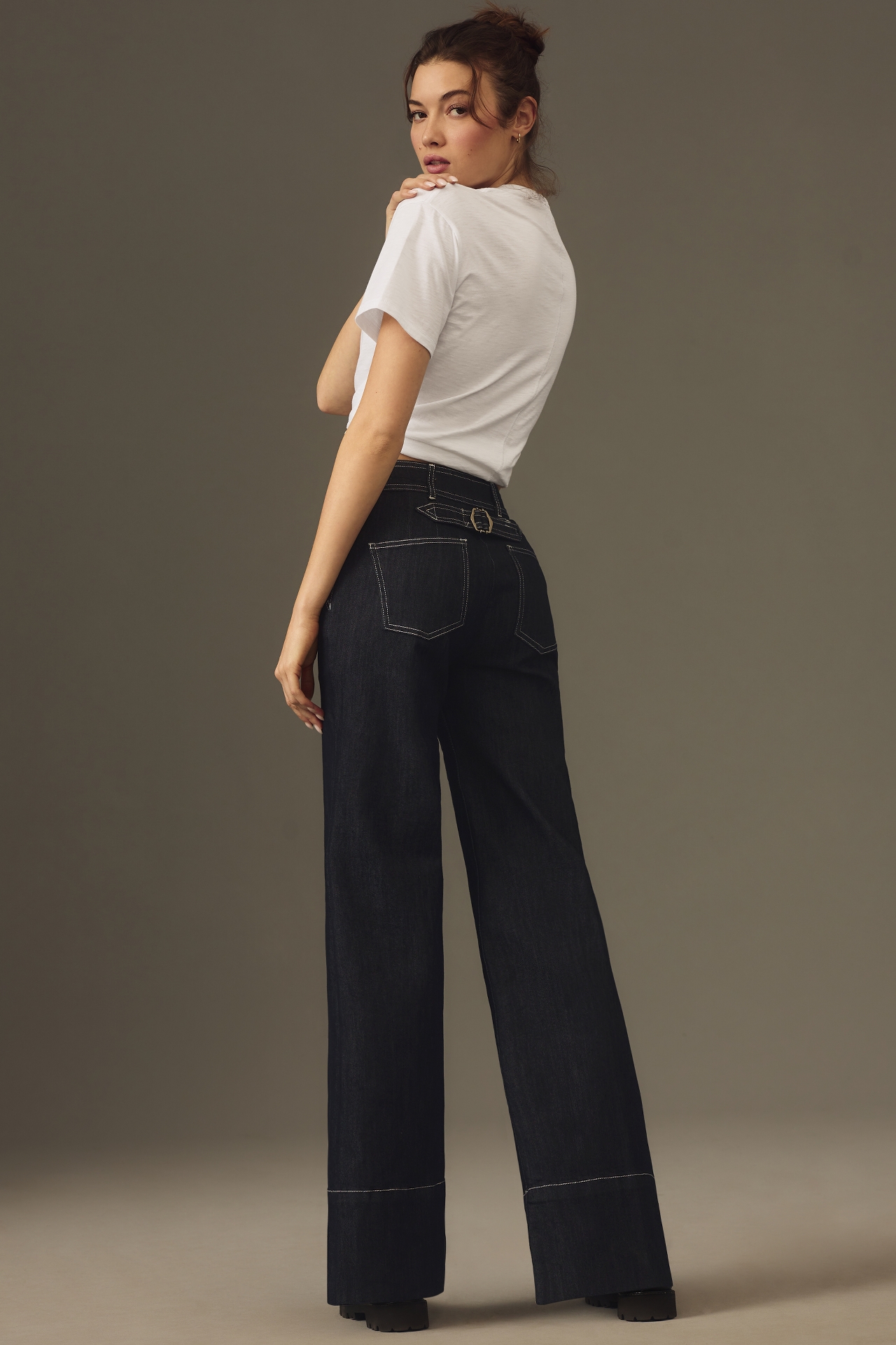 Maeve Clean High-Rise Wide-Leg Trouser Jeans