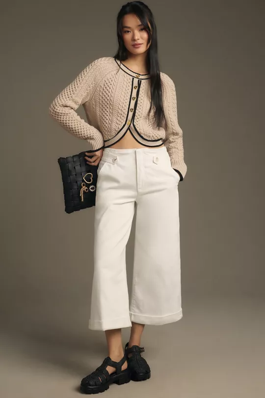 Anthropologie Maeve Cropped Ex High-Rise Wide-Leg Jeans