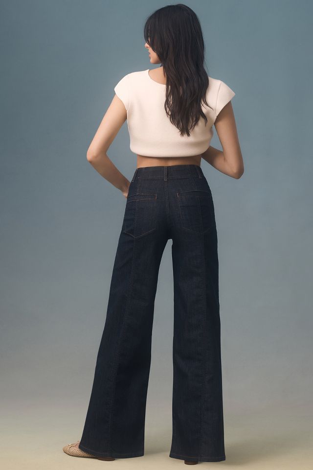 The Delaney Clean-Seamed High-Rise Wide-Leg Jeans by Maeve