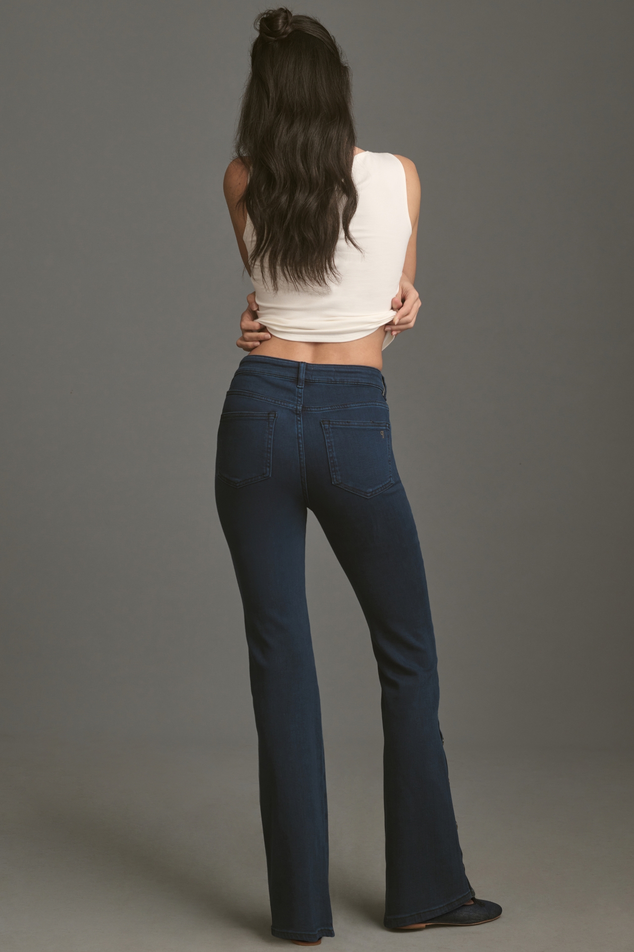 Pilcro Split-Button Mid-Rise Bootcut Jeans