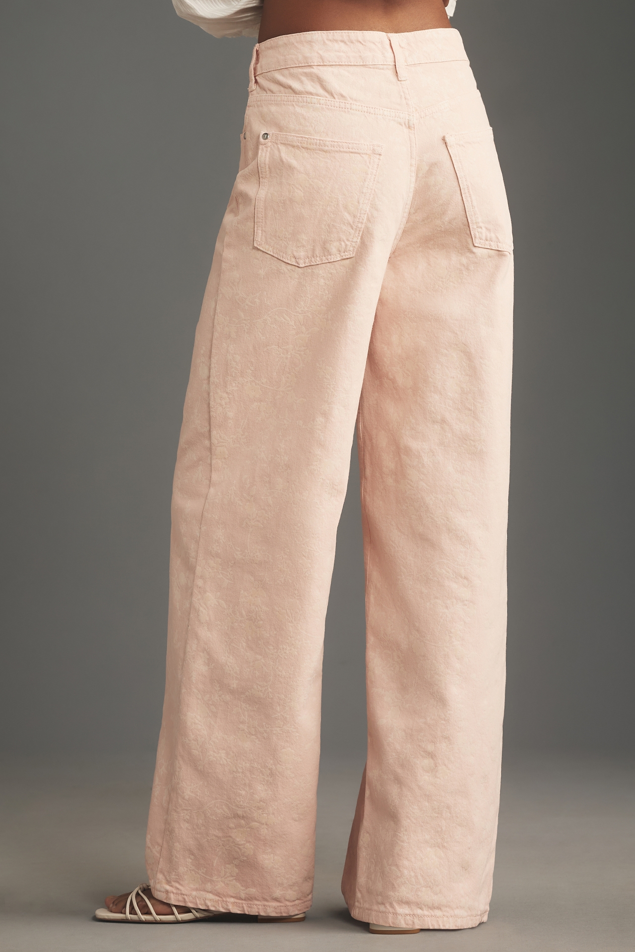 Pilcro Flocked A-Line High-Rise Wide-Leg Jeans