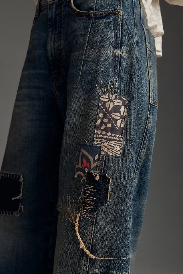 Pilcro Mid Rise Patchwork Heritage Curve Jeans