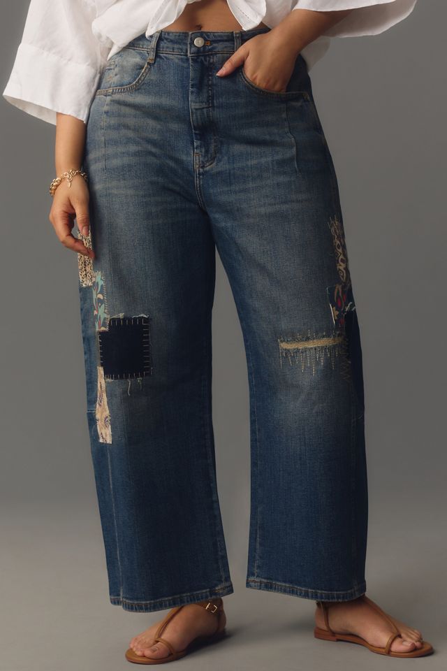 Pilcro Patchwork Heritage Curve Mid-Rise Barrel Jeans #8