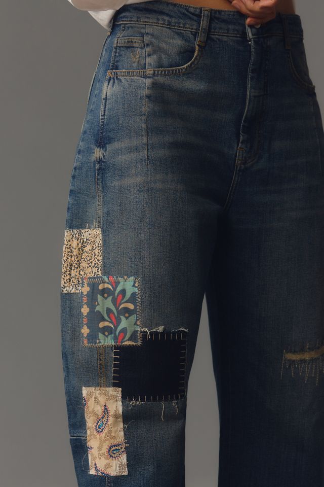 Pilcro Patchwork Heritage Curve Mid-Rise Barrel Jeans #10