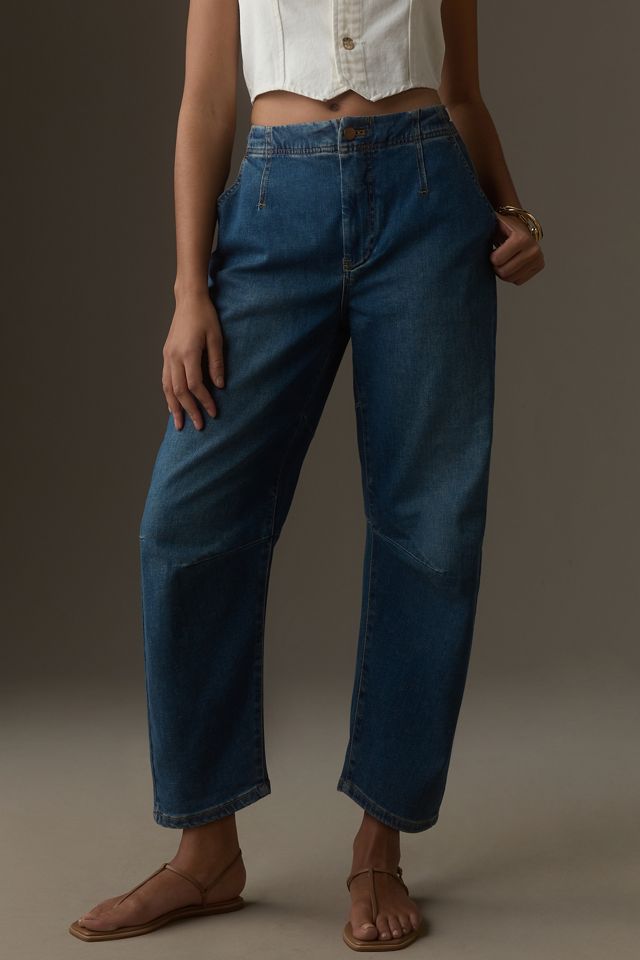 The Leni Mid-Rise Tapered Barrel Jeans by Pilcro #1