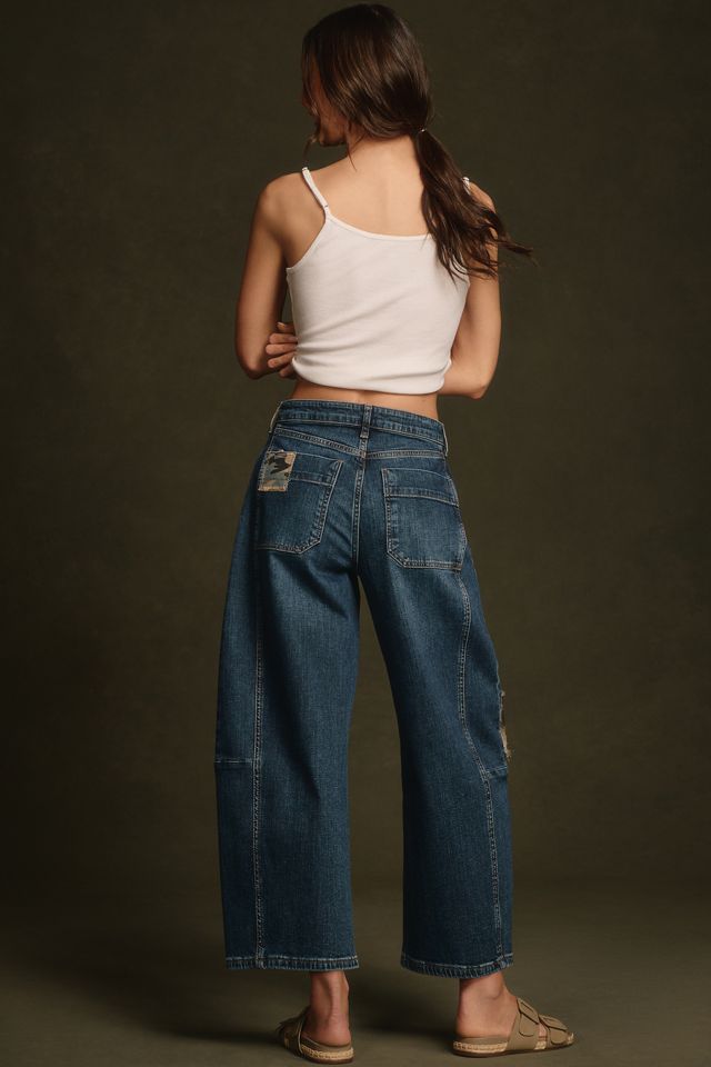 The Kenna Mid-Rise Heritage Barrel Jeans by Pilcro: Patchwork Edition #2