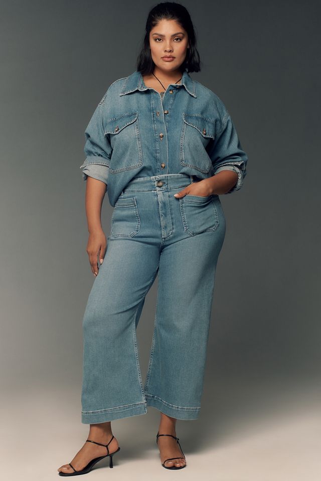 The Colette Regenerative Cotton Crop Wide-Leg Jeans by Maeve #4