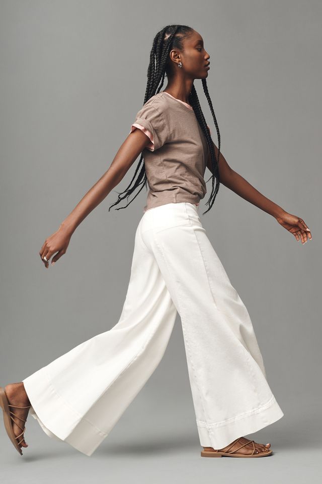 McKinley Regenerative Cotton Corset Wide-Leg Pants by Pilcro #4