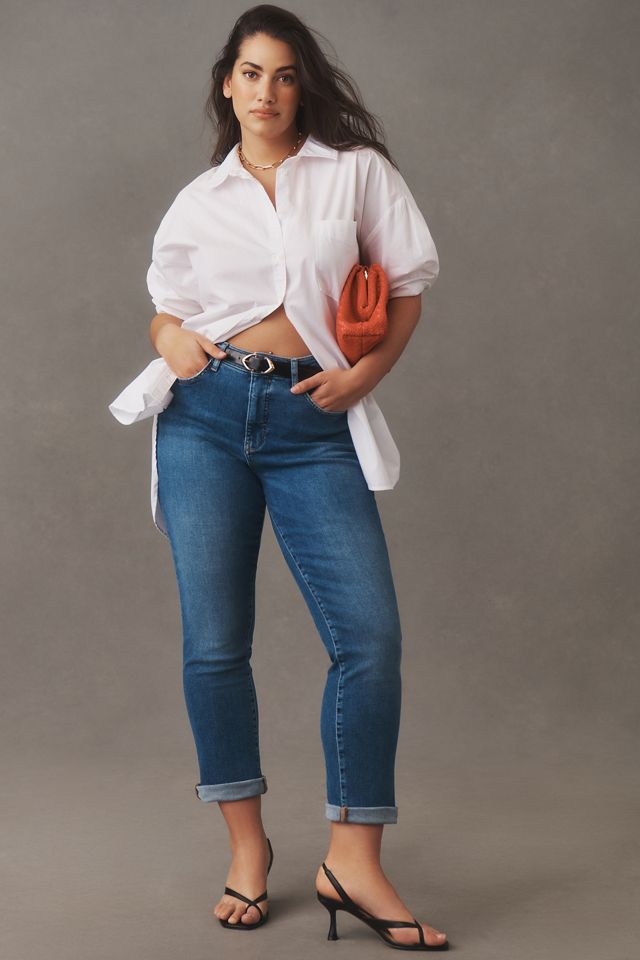 The Lyda Regenerative Cotton Mid-Rise Slim Relaxed Jeans by Pilcro #6