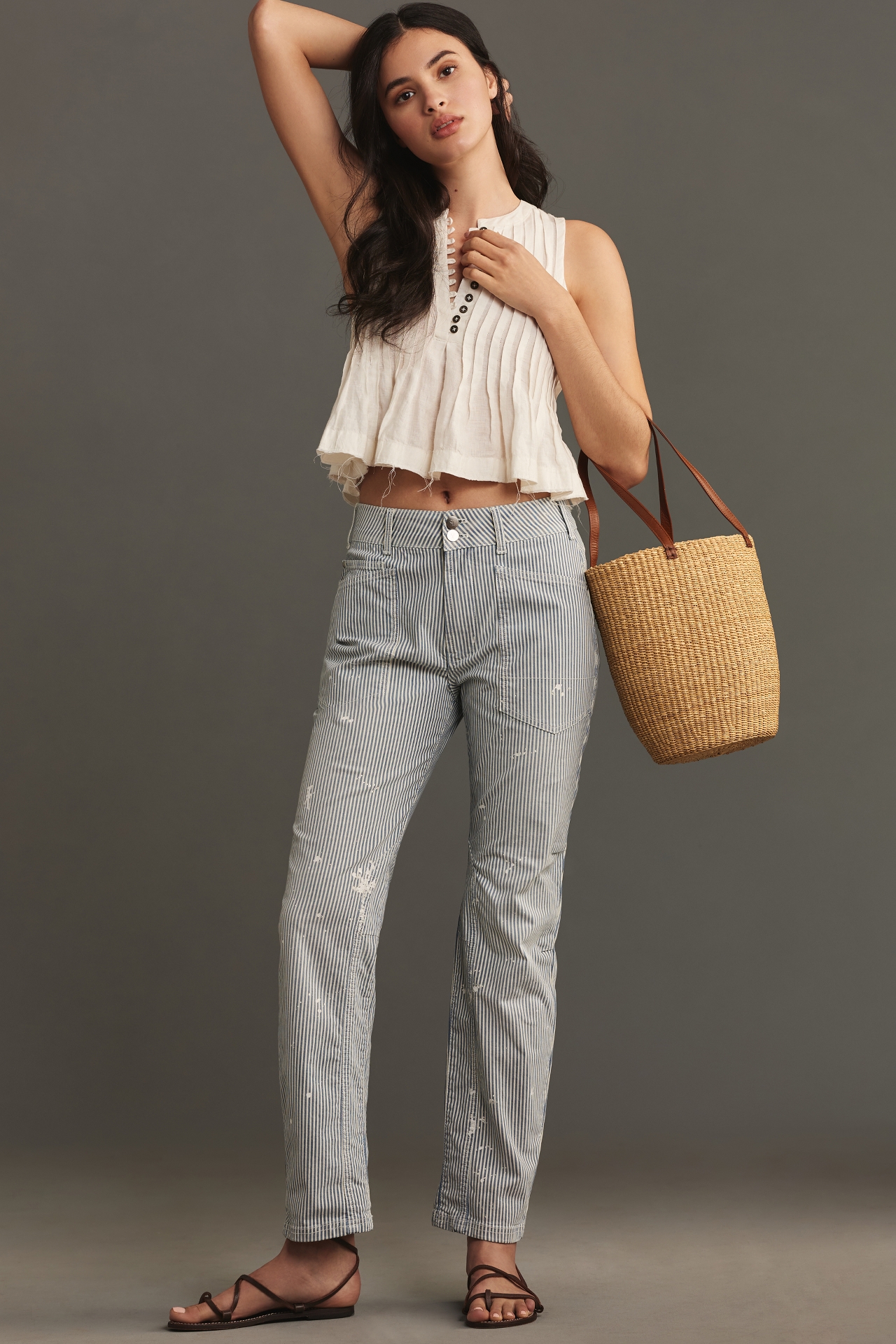 The Wanderer Mid-Rise Relaxed-Leg Jeans by Pilcro