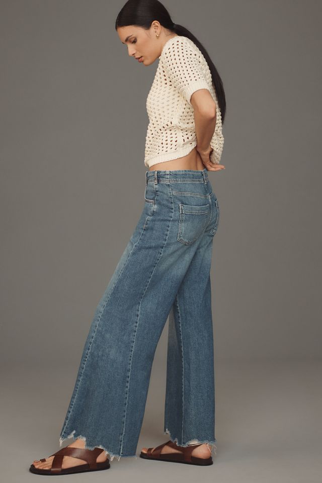 Anthropologie dip dyed slim fit flared factory crop jeans