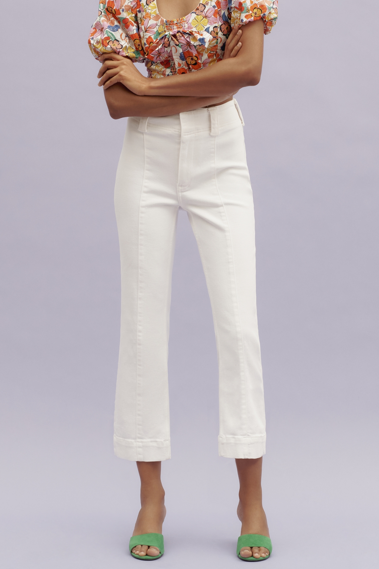 Pilcro Slim 70s High-Rise Crop Flare Jeans