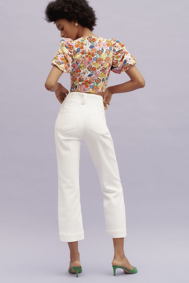 Pilcro Slim 70s High-Rise Crop Flare Jeans #3
