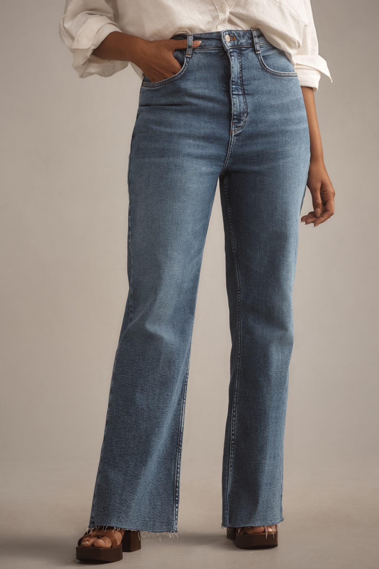 The Annie High-Rise Straight-Leg Jeans by Pilcro