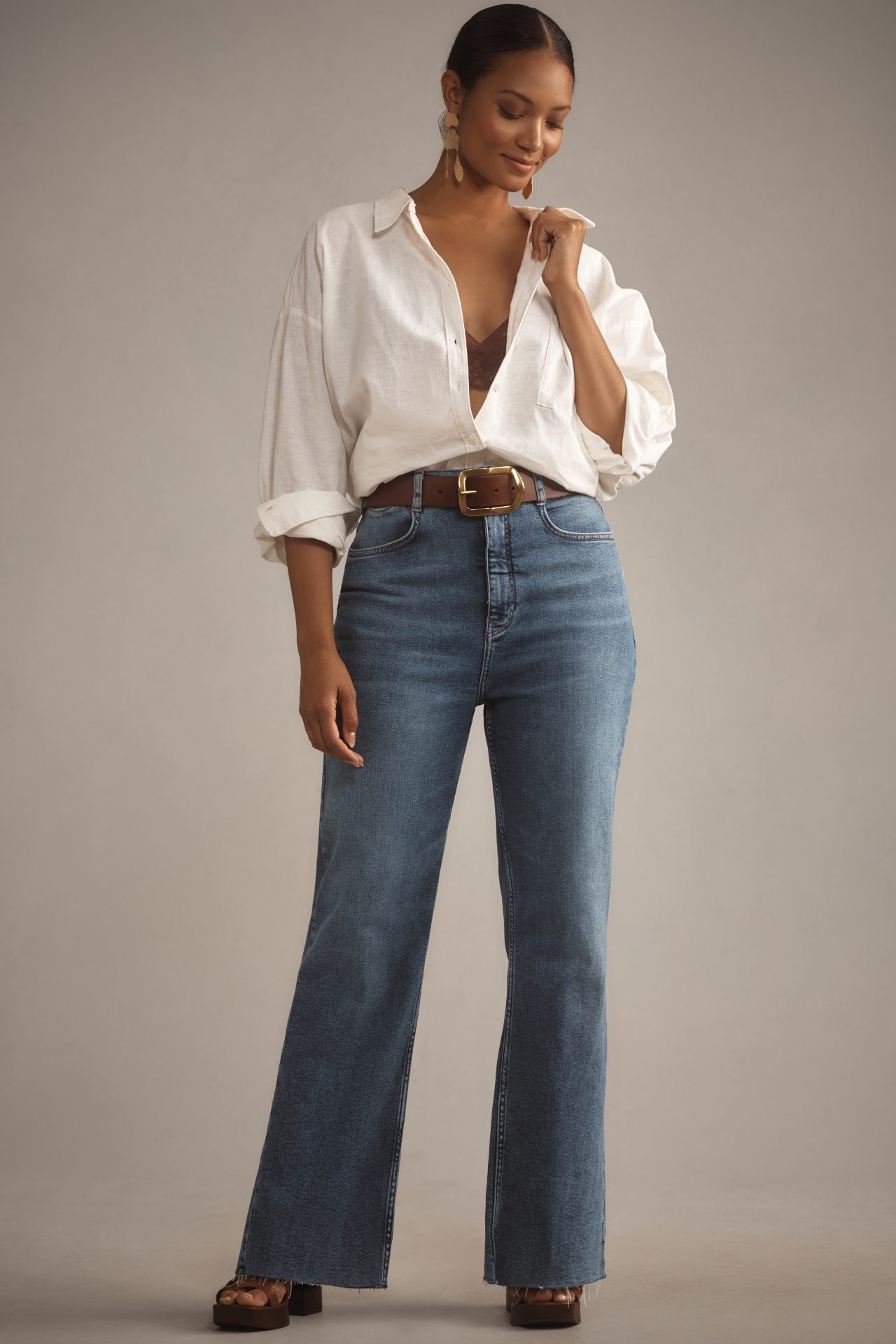 The Annie High-Rise Straight-Leg Jeans by Pilcro