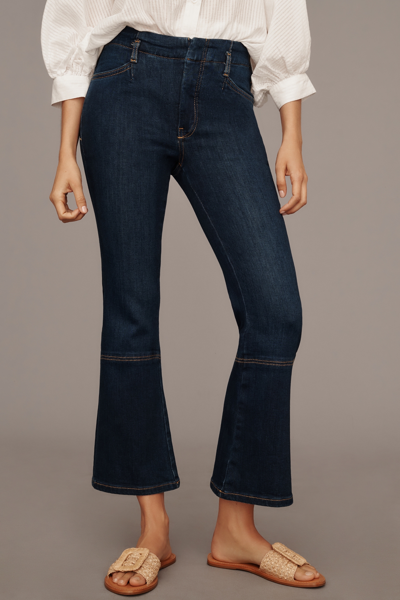 Pilcro Kick Mid-Rise Crop Flare Jeans