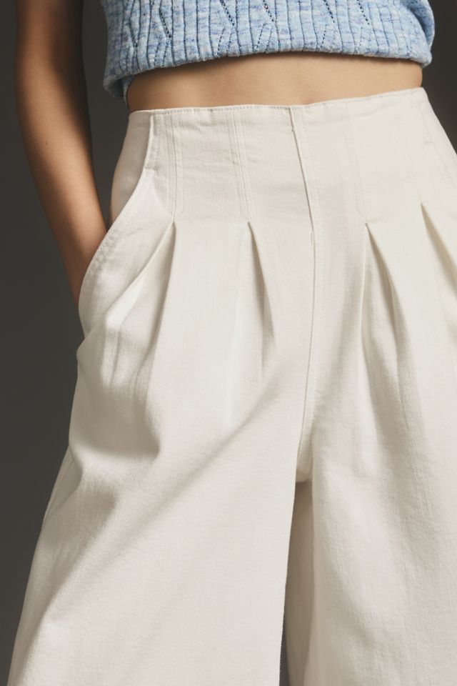 Maeve Low Rise Wide Leg Jeans Sand