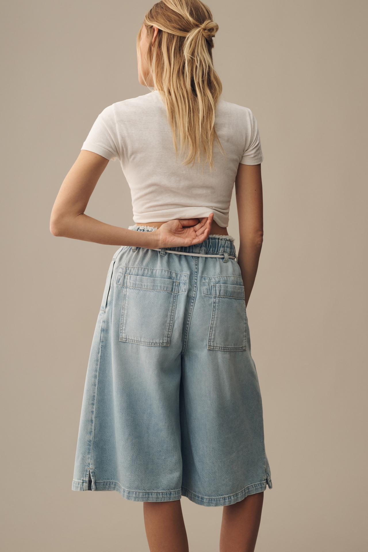 Pilcro Cropped PJ Wide-Leg Jeans