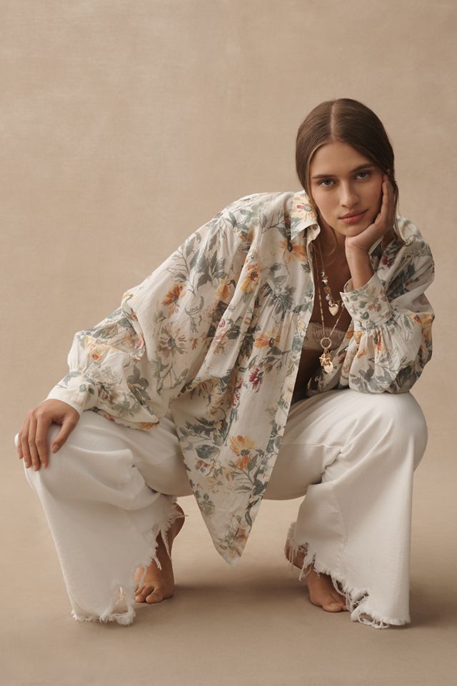 Le Jean Flare Décontracté Effiloché Adi Taille Mi-Haute par Pilcro #7