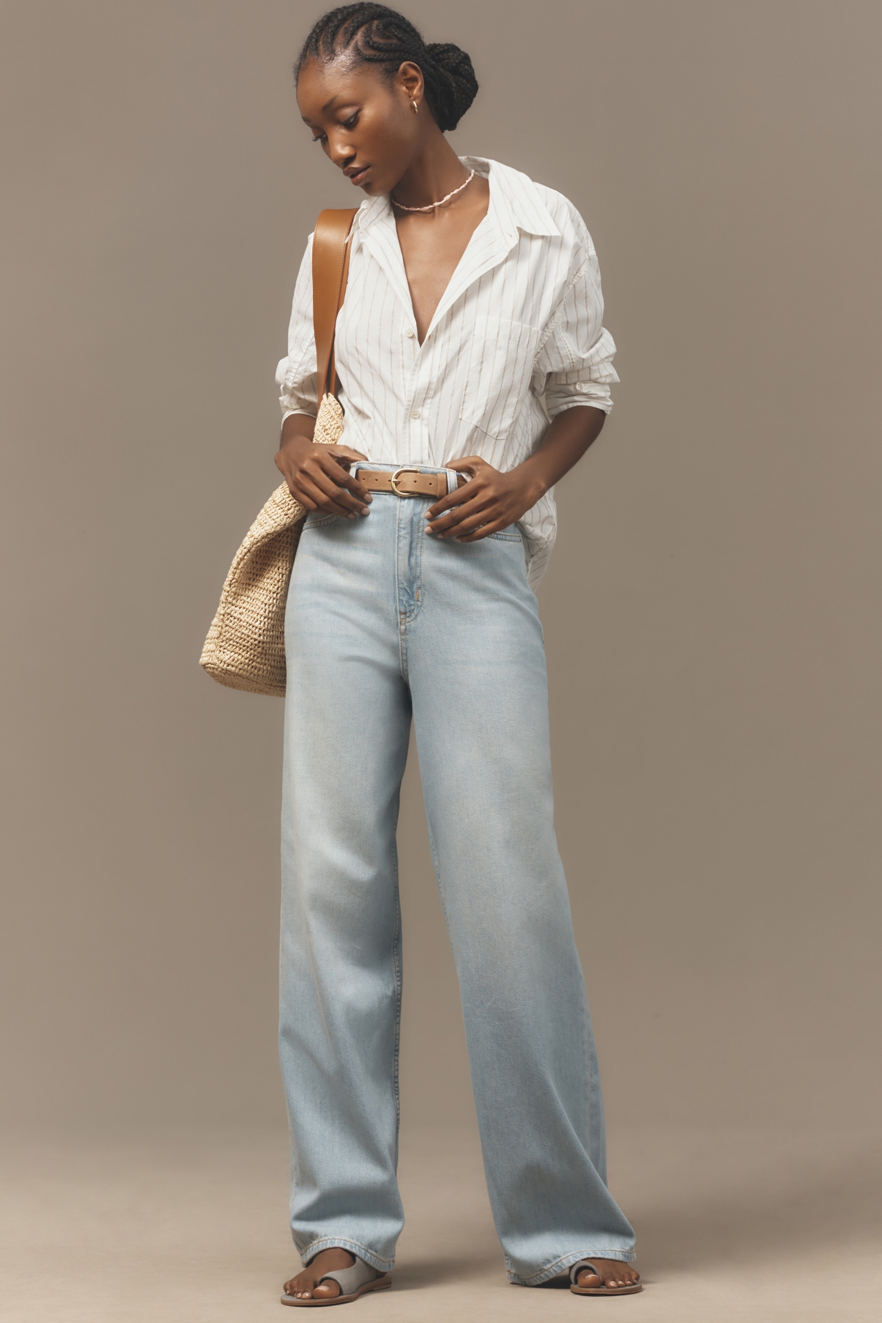 Pilcro Relaxed High-Rise Wide-Leg Jeans