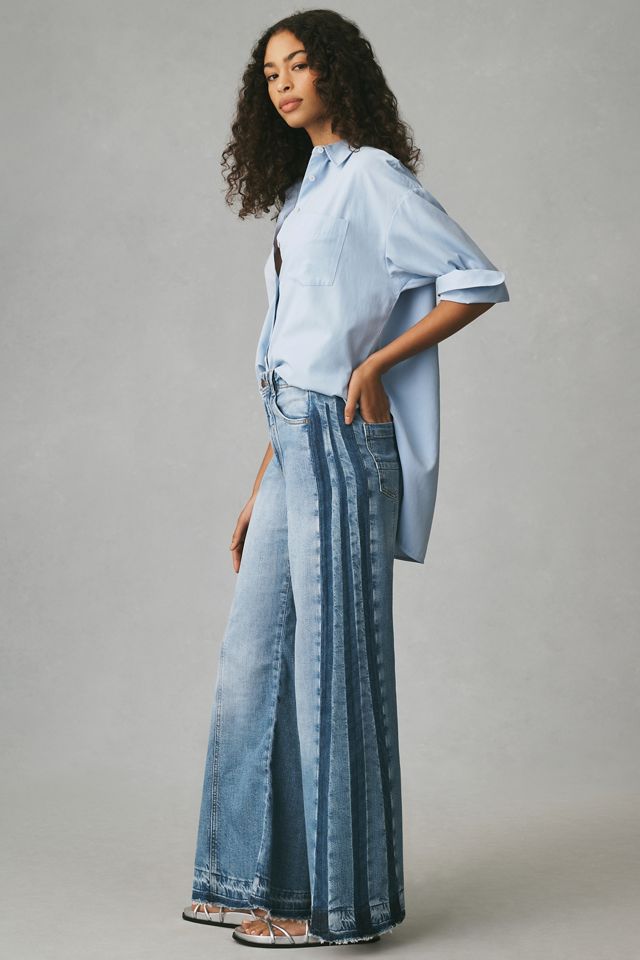 The Adi Mid-Rise Frayed Relaxed Flare Jeans by Pilcro: Soft Rework Edition #4
