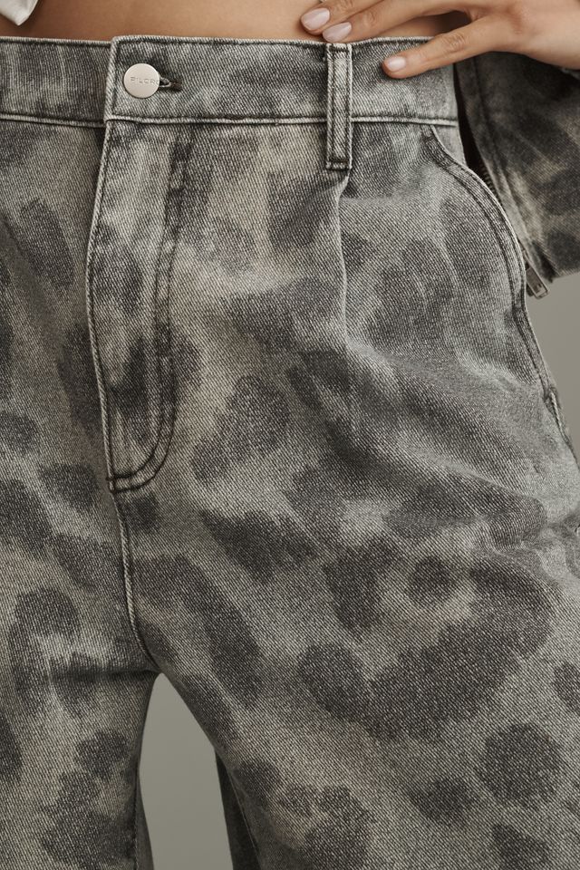The Leon Double Hem High-Rise Wide-Leg Cuffed Jeans by
