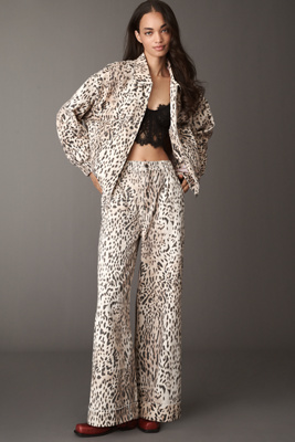 Pilcro The Leon Double Hem High-rise Wide-leg Cuffed Jeans By  In Animal Print
