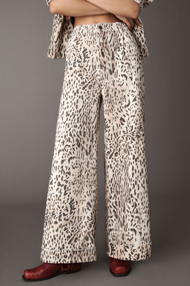 The Leon Double Hem High-Rise Wide-Leg Cuffed Jeans by Pilcro #1
