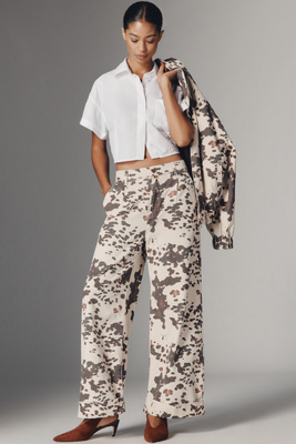 Pilcro The Leon Double Hem High-rise Wide-leg Cuffed Jeans By  In Neutral