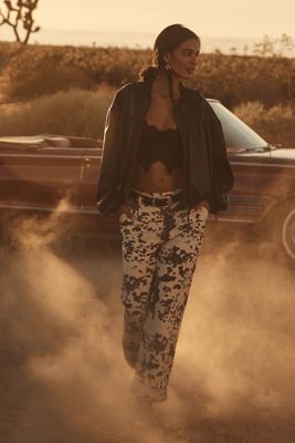 The Leon Double Hem High-Rise Wide-Leg Cuffed Jeans by Pilcro