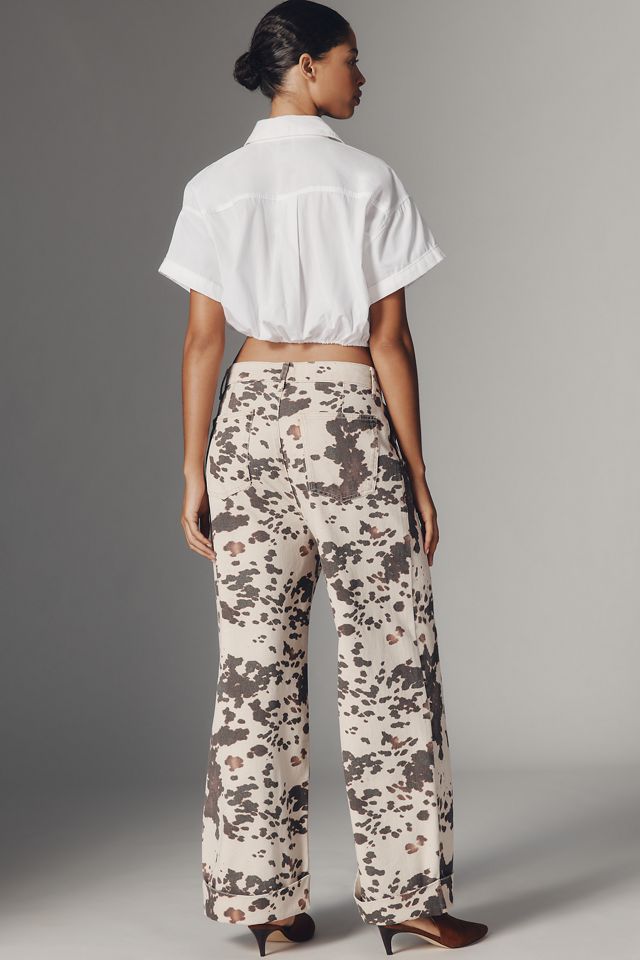 The Leon Double Hem High-Rise Wide-Leg Cuffed Jeans by Pilcro #2