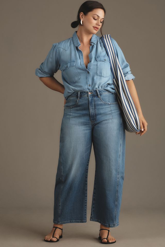 The Kenna Mid-Rise Heritage Barrel Jeans by Pilcro #4