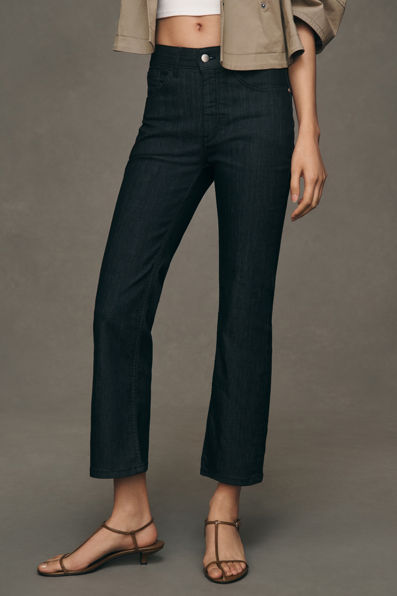 Pilcro Crop Kick High-Rise Flare Jeans