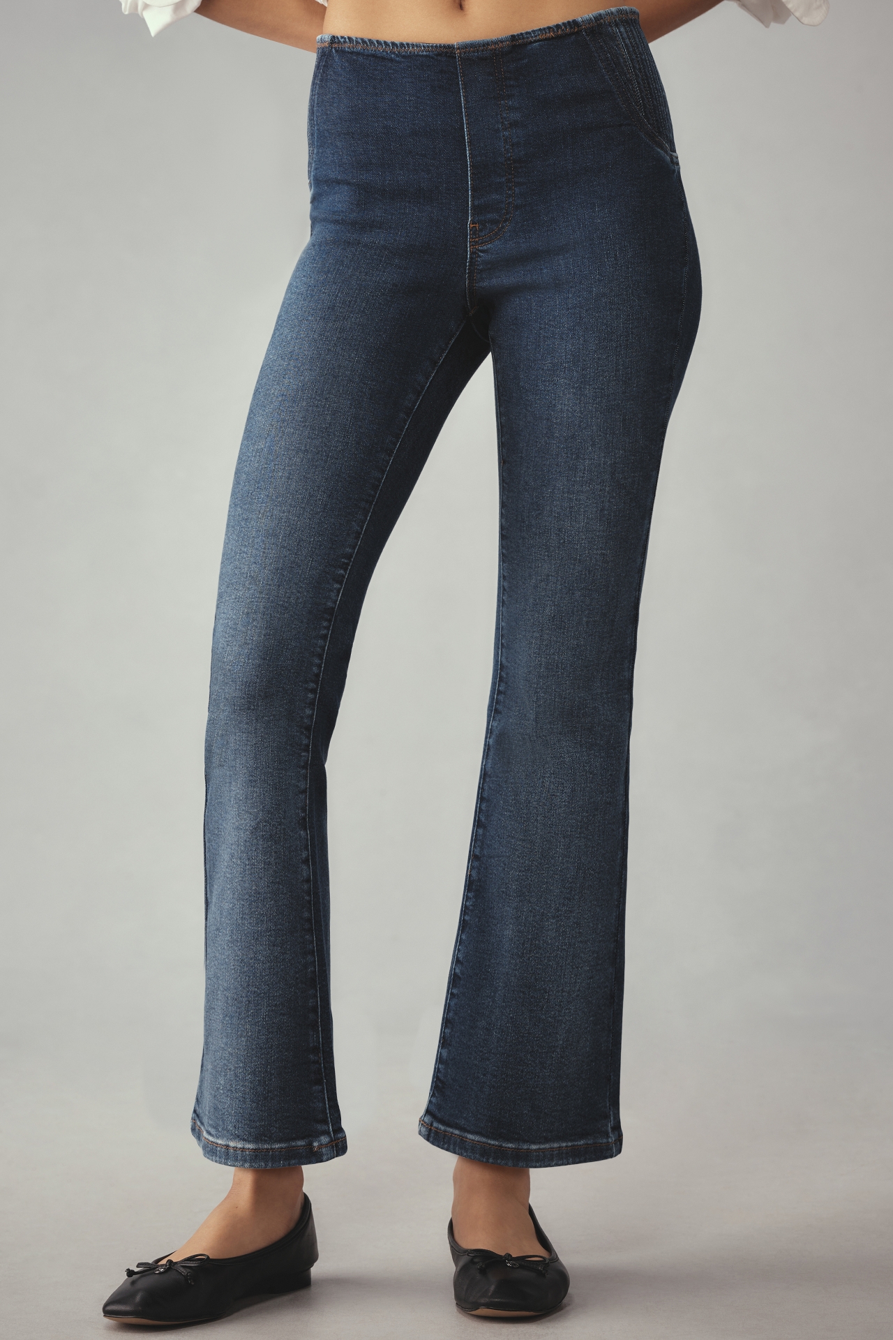 Pilcro Corset Pull-On High-Rise Straight-Leg Jeans